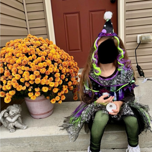 Kids Glow in the Dark Neon Clown Costume - Picture 5 of 5